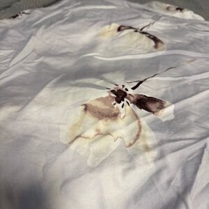 Hugo Boss Home King Floral Cotton Sateen Duvet Cover - Gray & White